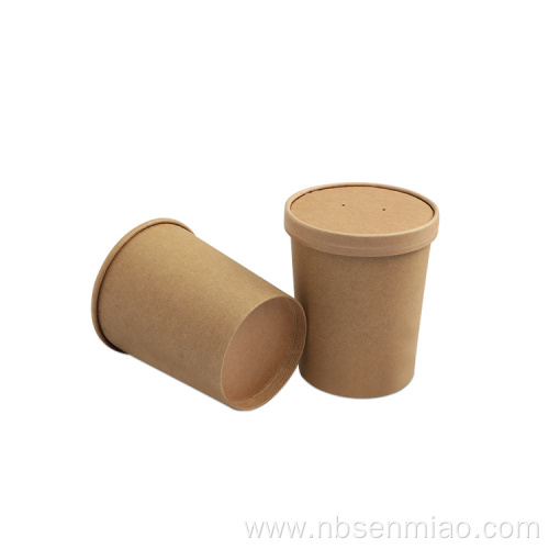 Disposable takeaway Kraft paper Eco Friendly soup bucket